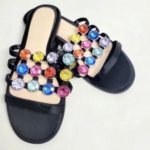 Zara multi color jewel flat sandals. Worn twice, in like new condition!